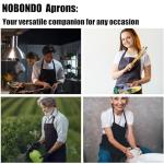NOBONDO 12 Pack Black Bib Aprons with Pockets