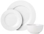 Amazon Basics Kitchen Dinnerware Set, Microwave and Dishwasher Safe, Plates, Bowls, Service for 6, 18-Piece, White