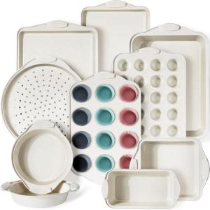 22-Piece Nonstick Baking Pans Set with Silicone Handles