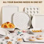 22-Piece Nonstick Baking Pans Set with Silicone Handles