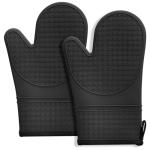 Hovico Heat Resistant Silicone Oven Mitts - 2PC Black