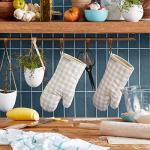 KitchenAid Gingham Oven Mitts - Milkshake 2-Pack