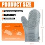 Heat Resistant Silicone Oven Mitts with Grip - 2pcs