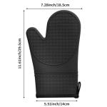 Hovico Heat Resistant Silicone Oven Mitts - 2PC Black