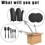 Heat-Resistant Oven Mitts with Silicone Spatulas