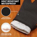 Hovico Heat Resistant Silicone Oven Mitts - 2PC Black