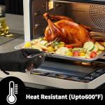 Hovico Heat Resistant Silicone Oven Mitts - 2PC Black