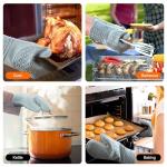 Heat Resistant Silicone Oven Mitts with Grip - 2pcs