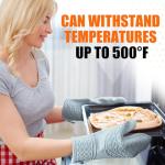 Heat Resistant Silicone Oven Mitts with Grip - 2pcs