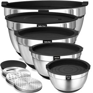 8-Piece Stainless Steel Mixing Bowls with Lids