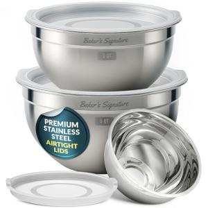 Stainless Steel Mixing Bowls Set with Lids