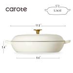 Carote 3.5QT Enamel Cast Iron Braiser Pan