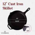 12-Inch Pre-Seasoned Cast Iron Skillet with Lid