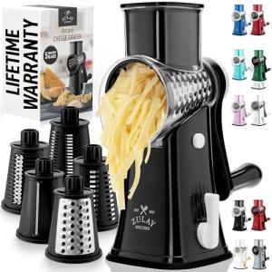 Zulay Kitchen Manual Rotary Cheese Grater with Blades