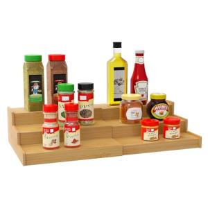 Lenwi Expandable Bamboo Spice Rack Organizer