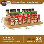 Lenwi Expandable Bamboo Spice Rack Organizer