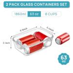 Vtopmart 2-Pack Large Glass Storage Containers with Lids