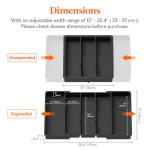 Expandable Kitchen Utensil Drawer Organizer in Black