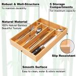Bamboo Silverware Organizer with 5 Slots