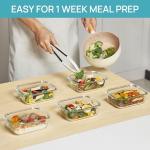 Vtopmart 5-Pack Glass Meal Prep Containers with Lids