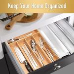 Bamboo Silverware Organizer with 5 Slots