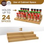 Lenwi Expandable Bamboo Spice Rack Organizer