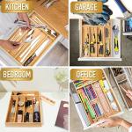 Bamboo Silverware Organizer with 5 Slots