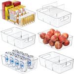 6-Pack Clear Pantry Organizers with Dividers