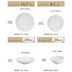 Malacasa 24-Piece White Dinnerware Set for 6
