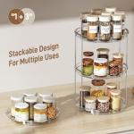 LAMU 2 Tier Rotating Spice Rack Organizer
