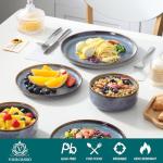 Vancasso Playa 12-Piece Grey-Blue Dinnerware Set