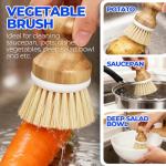 6 Pack Kitchen Dish Brushes Set with Vegetable Brush