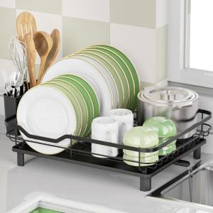 Stainless Steel Dish Drying Rack with Drainboard