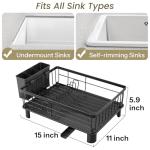 Compact Stainless Steel Dish Drying Rack with Holder