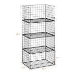 Yociyoga Stackable Closet Organizer Shelves - Black