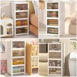 4 Tier Stackable Plastic Storage Bins with Wheels