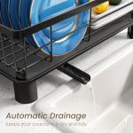 Compact Stainless Steel Dish Drying Rack with Holder