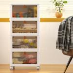 4 Tier Stackable Plastic Storage Bins with Wheels