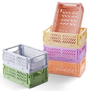Pastel Plastic Storage Baskets, 6-Pack Set