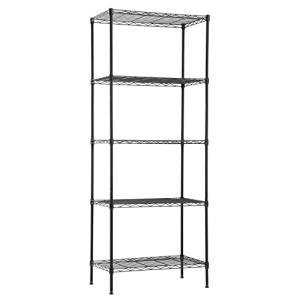 Adjustable 5-Tier Heavy-Duty Wire Shelf - Black