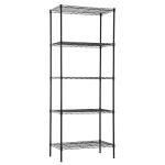 Adjustable 5-Tier Heavy-Duty Wire Shelf - Black