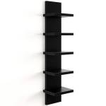 5-Tier Black Floating Wall Shelf Unit