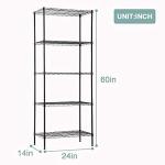Adjustable 5-Tier Heavy-Duty Wire Shelf - Black