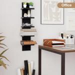5-Tier Black Floating Wall Shelf Unit