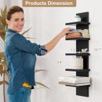 5-Tier Black Floating Wall Shelf Unit