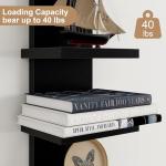 5-Tier Black Floating Wall Shelf Unit