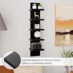 5-Tier Black Floating Wall Shelf Unit