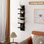 5-Tier Black Floating Wall Shelf Unit