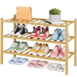 Kitsure Stackable Bamboo Shoe Rack Organizer