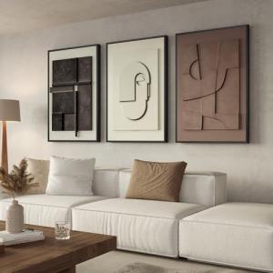 3-Piece 3D Textured Wall Art Set